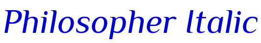 Philosopher Italic font